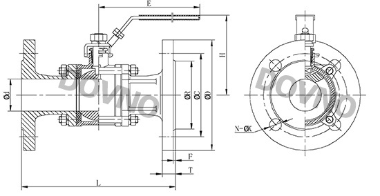 三片式德標(biāo)球閥尺寸圖 三片式德標(biāo)球閥尺寸圖