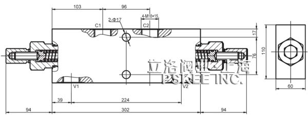 液壓雙向平衡閥尺寸圖 液壓雙向平衡閥尺寸圖