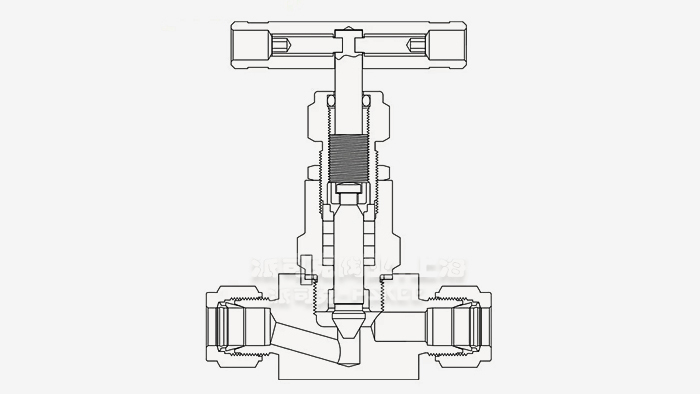 不銹鋼卡套式截止閥結(jié)構(gòu)圖 不銹鋼卡套式截止閥結(jié)構(gòu)圖