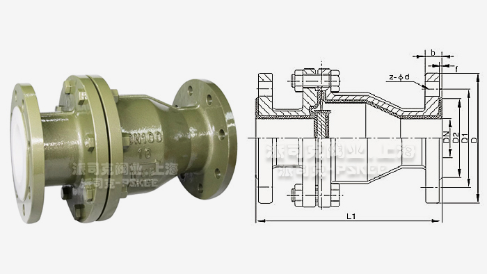 H41F46旋啟式襯氟止回閥結(jié)構(gòu)圖 H41F46旋啟式襯氟止回閥結(jié)構(gòu)圖