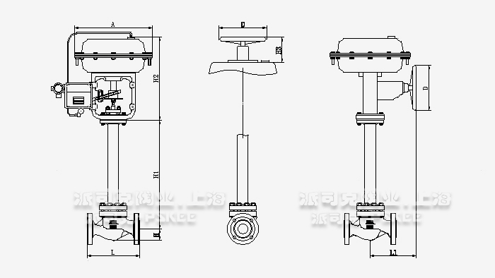 氣動波紋管調(diào)節(jié)閥尺寸圖 氣動波紋管調(diào)節(jié)閥尺寸圖