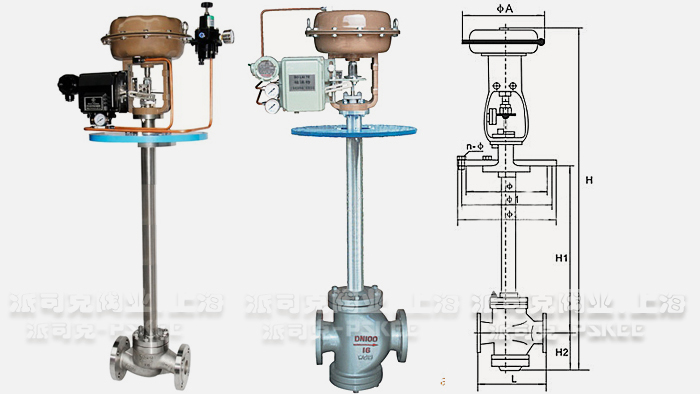 氣動(dòng)低溫薄膜調(diào)節(jié)閥尺寸圖 氣動(dòng)低溫薄膜調(diào)節(jié)閥尺寸圖