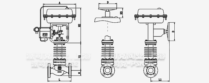 氣動(dòng)高溫調(diào)節(jié)閥尺寸圖 氣動(dòng)高溫調(diào)節(jié)閥尺寸圖