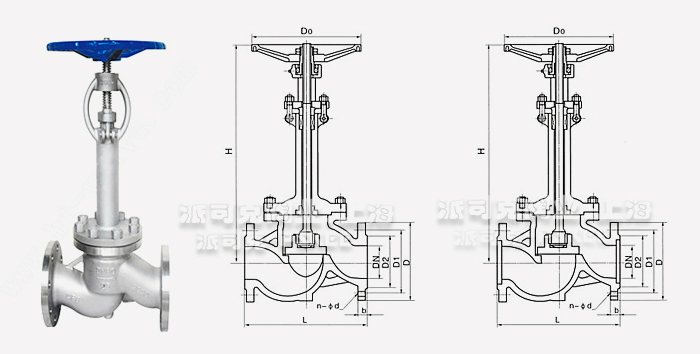 低溫法蘭截止閥尺寸圖 低溫法蘭截止閥尺寸圖