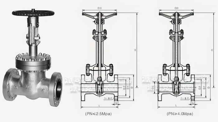 低溫法蘭閘閥結(jié)構(gòu)圖 低溫法蘭閘閥結(jié)構(gòu)圖