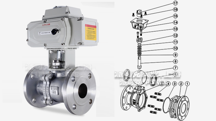 電動不銹鋼球閥零部件圖 電動不銹鋼球閥零部件圖