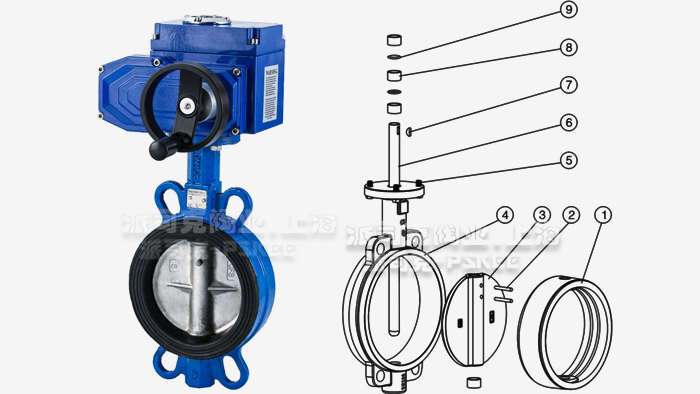 電動(dòng)軟密封蝶閥零部件圖 電動(dòng)軟密封蝶閥零部件圖