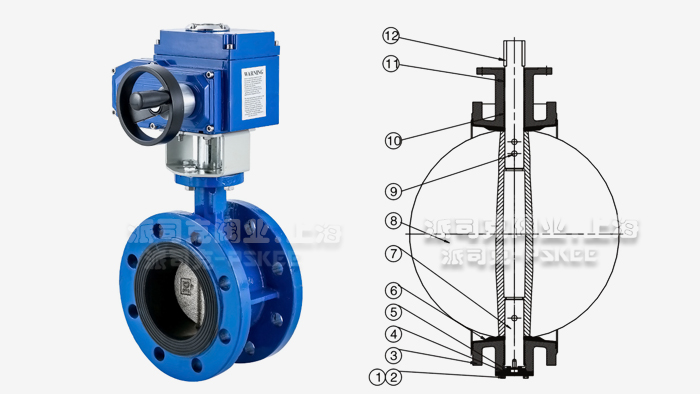 電動法蘭蝶閥零部件圖 電動法蘭蝶閥零部件圖