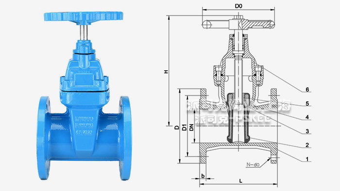 暗桿彈性座封閘閥結(jié)構(gòu)圖 暗桿彈性座封閘閥結(jié)構(gòu)圖